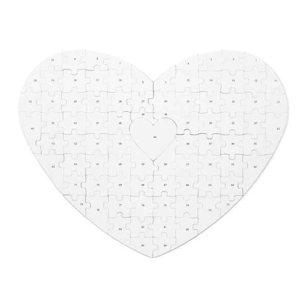 Vendégkönyv, puzzle, szív alakú