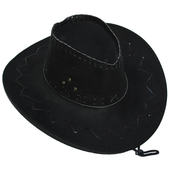 Cowboy, velúr kalap, fekete