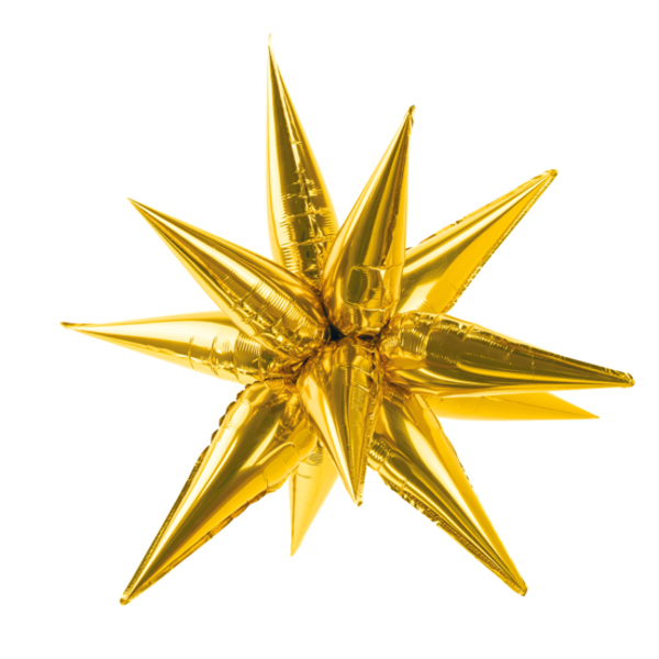 Csillag 3D fólia lufi, 70 cm, arany