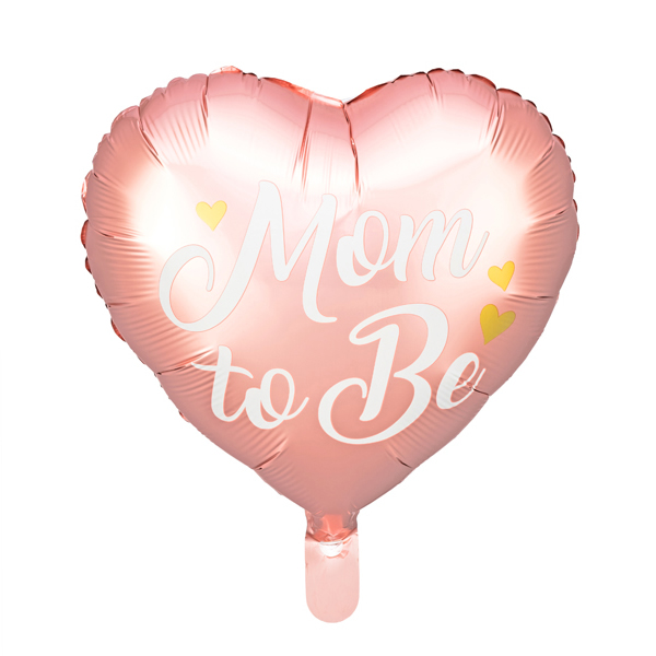 Fólia lufi, 35cm, szív alakú, rózsaszín, Mom to Be