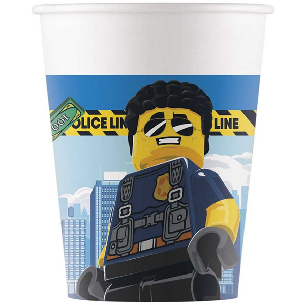Papír pohár, Lego City, 8 db/csomag
