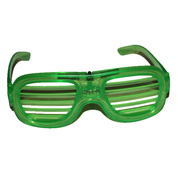Villogó party szemüveg ledcsíkos, zöld